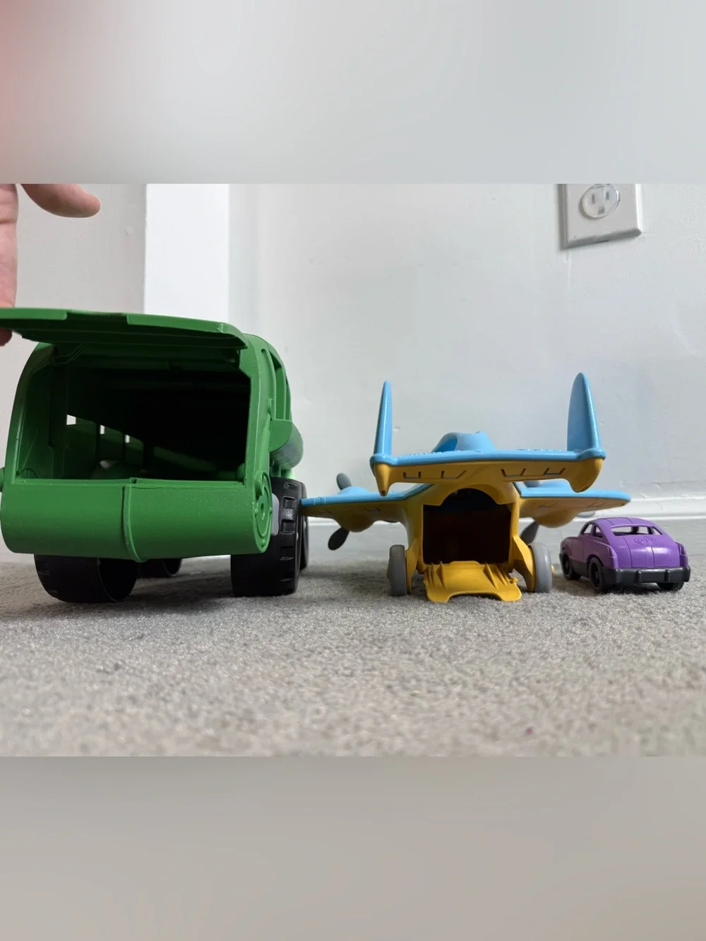 Green Toys Garbage Recycling Truck - Cargo Plane - Purple Car
